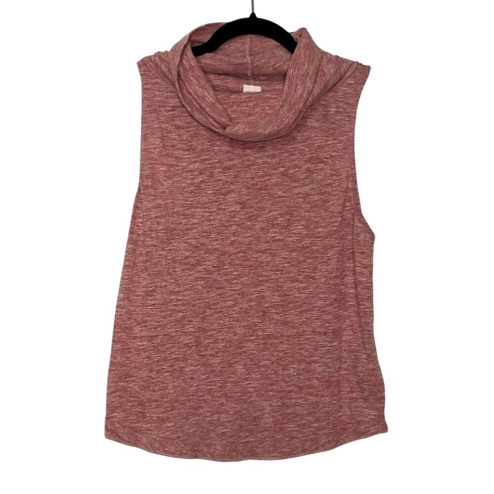 We The Free Pink Heathered Cowl Neck Sweater Sleeveless Womens S Beachy